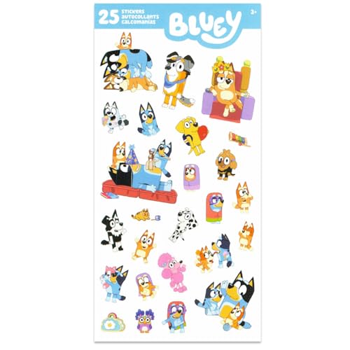 Bluey Tote Bag, Large Reusable Grocery Bag Bundle for Kids Adults | 14.5" Tote Bag for Shopping Groceries Gift Bags for Boys Girls Features Bluey and Bingo, Stickers, More