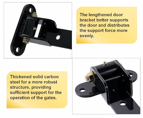 13” Heavy Duty Gate Hinges,900 LBS Load Capacity, Thickened Solid Steel | 180°Open or 90°in/Out Swing,Black Hinges With 8Bolts,Smooth operation,Bolt/Weld On Wood/Metal Garden Fence Shed Barn Gates - size: Large-8Bolt