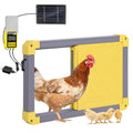 Automatic Chicken Coop Door Powered with Heating, Anti-Pinch Design Solar Chicken Door Opener, Black Auto Chicken House Run Door with Three Power Supply Modes for Chickens and Ducks