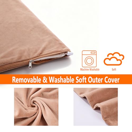 Annchwool Pet Heating Pad for Puppy Cat Dog-17.7 x 15.7in-6 Adjustable Temperature & 5 Timer-Waterproof Cat Dog Heating Pad with Chew-Resistant Cord-Heated Pad for Indoor Pets,Older,Pain Relief(Brown) - size: 17.7in x 15.7in