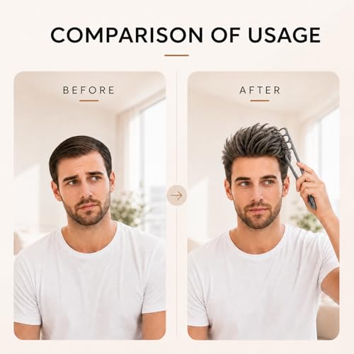 Texture Styling Comb, Wide Tooth Daily Grooming Comb, Professional Hair Styling Tool for Men and Women, Grey (1 Pack)