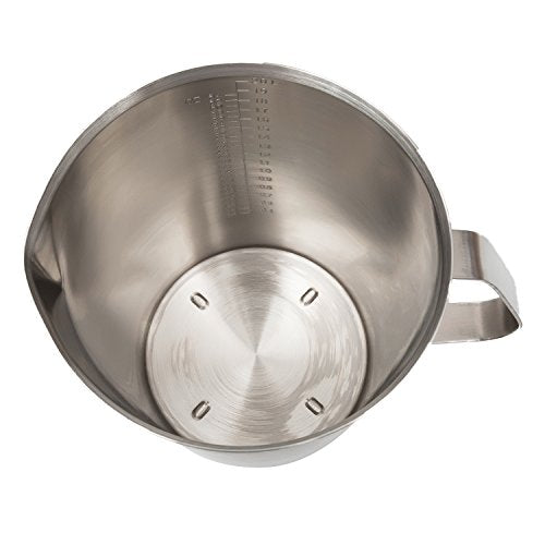 Measuring Cup, Stainless Steel Measuring Cups (64OZ/2 Liter- 8 Cup), Heavy-Duty Frothing Pitcher, Milk Frothing Pitcher Milk Frother Cup with Marking with Handle for Espresso Machines, Latte Art - size: 64 OZ (2000ML)