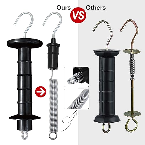 Insulated Fence Plastic Gate Handle, 5PCS Handle Heavy Duty Electric Fence Gate Handle, Black - color: Black, size: PK5