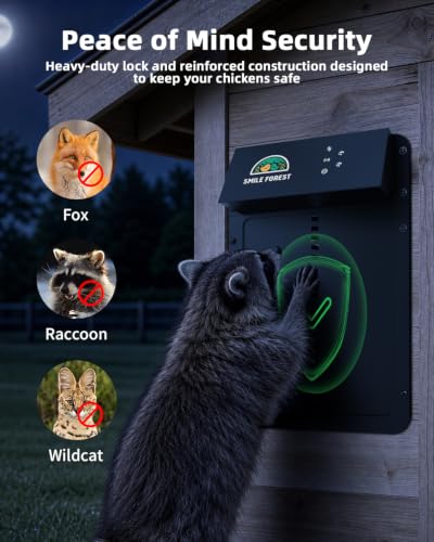 Smart WiFi Automatic Chicken Coop Door with App Controlled | Aluminum Alloy Automatic Chicken Door with Multiple Modes, Solar Chicken Coop Door with Timer & Light Sensor