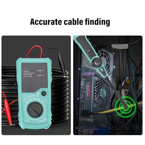 Underground Cable Locator, 7 Ft Max Detect Depth Cable Tester, Wire Tracer Break Detector Finder, 9843Ft Detect Length for Electrical Circuits Pipelines Dog Fence Buried Cables