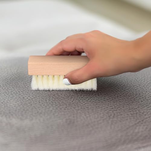 GLEAVI 4Pcs Shoe Cleaning Brush Set: Sturdy Wood Handle Soft Nylon Bristle Scrubbers, 3.7 Inch Portable Dirt Remover for Sneakers, Suede & Leather Boots
