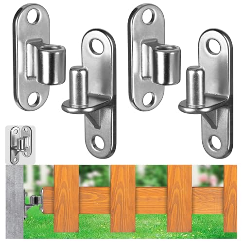 Gate Hinges Wall Mount Gate Hinge, 2Pack Heavy Gate Hinges, SUS304 Heavy Duty Hinges for Wooden Fence with 5/8'', Capacity Up to 600LBS for Wooden Fences and Farm Gates - color: 2 Pack(4pcs)