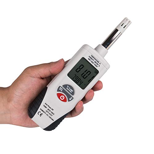 Mengshen Digital Psychrometer Handheld Temperature Humidity Meter Gauge | Backlight, Dew Point, Wet Bulb Temperature, Battery Included