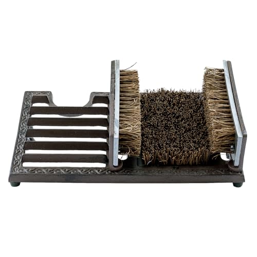Boot Scraper Outdoor Shoe Brush with Flaps,Cleaning Heavy-Duty Shoe Cleaner and Boot Scrubber for Mud,Dirt, Snow,Durable Weather-Resistant Outdoor Shoe Cleaning Tool - color: Dark Coffee 16‘’