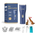 2 in 1 Prowerful Home Professional Dog Grooming Kit Clipper Low Noise USB Rechargeable Gifts for Dog Cat Blue,MTS006 - color: Mts006-pro-blue