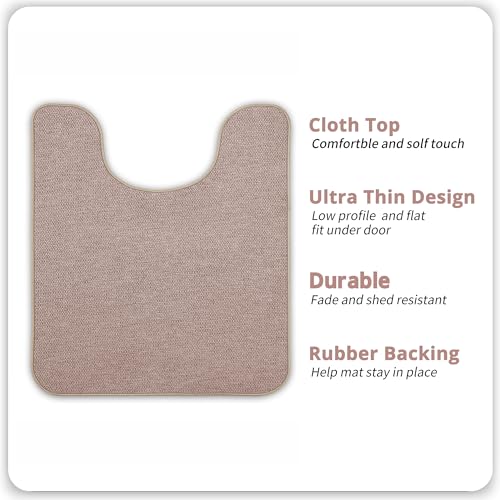 Bosap Toilet Rugs U Shaped Bathroom Rug,Machine Washable Non Slip Quick Dry Super Absorbent Ultra Thin Toilet Mats for Bathroom Toilet.Beige,1'8"x2'(20x24inch) - color: Beige, size: 1'8" X 2' (U-shape)