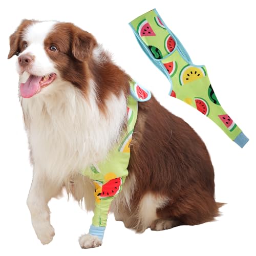 Dog Front Leg Recovery Sleeve – Single Sleeve to Prevent Licking, Scratching & Biting Cone Collar Alternative for Surgery, Wound Care, ACL CCL, Joint Protection - color: Sweet Watermelon, size: X-Large