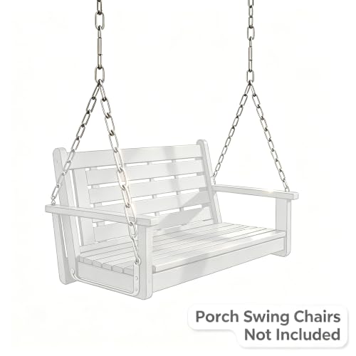 304 Stainless Steel Porch Swing Set Chains Kit - Fits up to 8' Ceiling | Heavy Duty, Chain for Porch Swing Set, 700 Lbs Weight Capacity, Ideal for Outdoor Swings Chairs, Benches, Playgrounds - size: 8 Feet Ceiling 5.2Ft*4