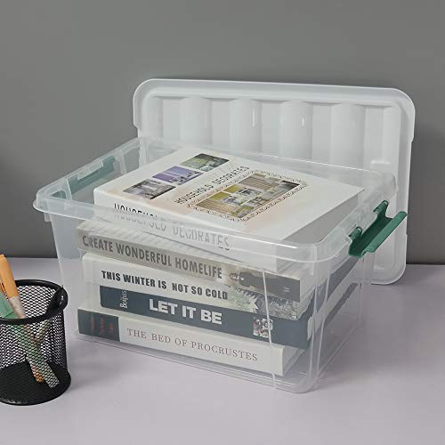 Gloreen 14 Quart Clear Storage Bins with Lid and Handle, Multipurpose | Stackable Plastic Latches Storage Box Container - size: 14 Quart, 1 Pack