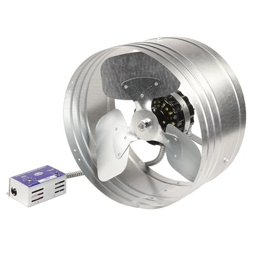 Master Flow GAF 1600 CFM Power Gable Mount Fan With Humidstat & Thermostat (HT1): Easy Installation & Efficient Exhaust Ventillation|High Airflow Capacity for attic spaces upto 3000 sq.ft. - EGV6HT - size: 1600 CFM, style: Humidistat & Thermostat