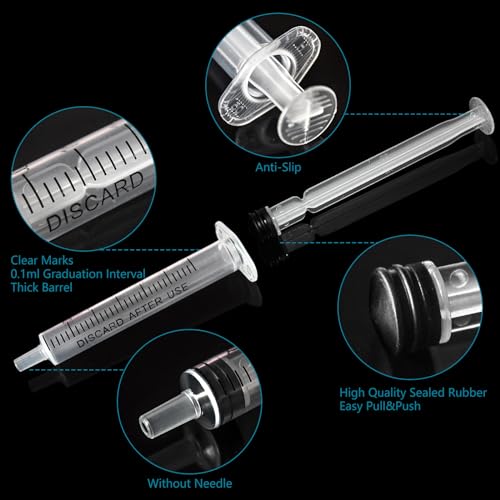 24 Pack 3ml Syringe with Cap and Luer Slip Tip, Sterile Syringe Individually Packaged for Labs, Liquid Measuring, Feeding Pets,Oil or Glue Applicator - style: C 3ml