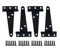 Stainless Steel Light Tee Hinge, with Stainless Steel Screw, 3" x 2-5/16" x 1.4 mm, Black Coated, 4 Pack, Made in Taiwan - color: Black coated, size: 4pack(3")
