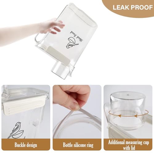 Bird Seed Storage Container,3.5Qt Large Capacity Pet Food Storage Containers with Handle,Airtight Wild Bird Seed Dispenser-for PetBirds Parakeets Finches Food Mealworms Storage/BPA Free-Clear