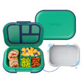 Bentgo Chill Kids 4-Compartment Bento Box Leakproof Lunch Box | Built-In Ice Pack, 3.3 Cup Capacity, BPA-Free, Microwave & Dishwasher Safe Tray, Ideal for Ages 3–7 (Green/Navy) - color: Green/Navy