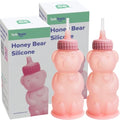 TalkTools Honey Bear Silicone Straw Cup, Dishwasher Safe Baby Drinking Bottle, Premium Food-Grade Material, Honeybear Sippy Cup for Ages 4+ Months, Kids and Toddlers (Pack of 2-8oz) (Pink) - color: Pink