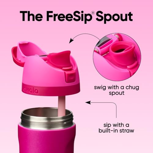 Owala FreeSip Kids Stainless Steel Water Bottle 16 oz Read My Lips - color: Read My Lips, size: 16 Ounces