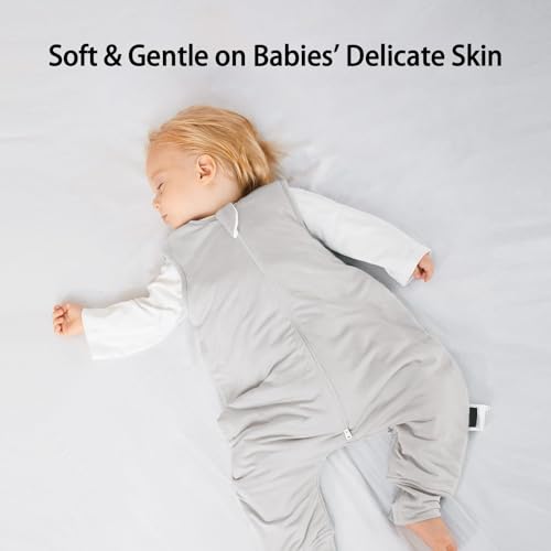 BubblePanda Rayon Made from Bamboo Sleep Sack with Feet 3t-4t 2.5 Tog | Toddler Sleep Sacks with Legs, Soft Walker Sleeping Sack, Baby Wearable Blanket, 2-Way Zipper, Extra Long, Storm, X-Large - color: Storm, size: XL(3-4T)