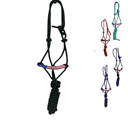 Majestic Ally Poly Braided Patriotic Nose Poly Rope Halter and 10' Matching Lead - color: Black