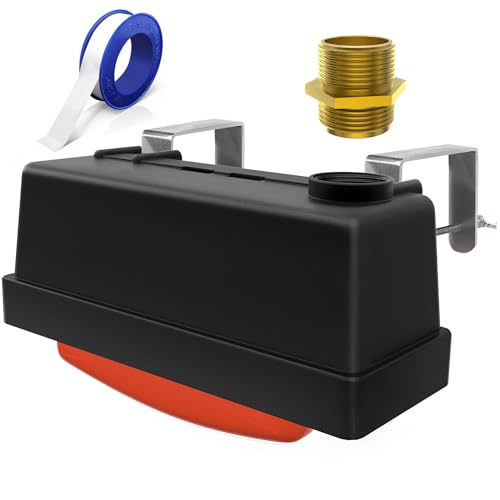 Water Trough Float Valve for Stock Tank, Automatic Control Waterer Level for Livestock Horse Chicken Animal Fish Pool with Hose Metal Connector & Ptfe tape （1 pack） - style: Stock Tank Float Valve-1PCS