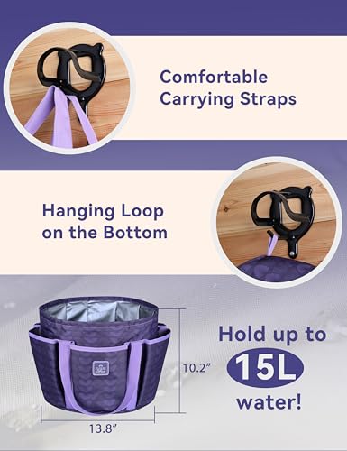 11-Piece Horse Grooming Kit with Waterproof Tote Sugar Taro | 10 coordinated horse grooming tools with comfort-grip designs and a spacious waterproof tote for complete horse grooming - color: Sugar Taro