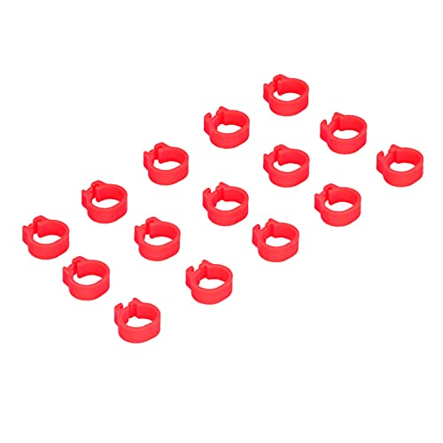 Zerodis 100PCS 8mm Leg Rings, Plastic Identification Bands for Pigeons, with Reusable Easy to Install for Poultry Dove Marking (Red) - color: Red