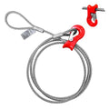 Single Leg Wire Rope Sling, 1/2" x 12' Log Choker Cable Rigging | 10.3T Capacity, EIPS 7x19 IWRC, Flemish Loop & Turnback Eye w/Thimbles, 2 Forged Metal Sleeves, Sliding Choker Hook Design - size: 1/2"x12'(10.3Ton)