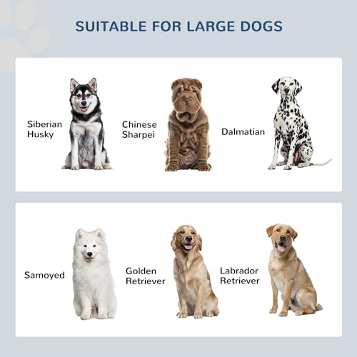 PawHut Large Elevated Dog Bowls with Storage Cabinet 44L Capacity Gray | Raised Dog Bowl Stand, Pet Feeding Station - color: Gray