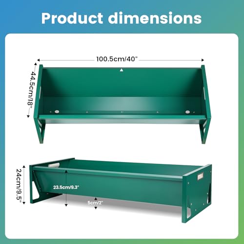Goat Feeder Horse Trough Livestock Grain & Hay Feeder | Heavy-Duty Galvanized Steel Livestock Feeding Trough with Drain Holes, Works for Deer, Goat, Sheep, Cattle, Horse and Pig