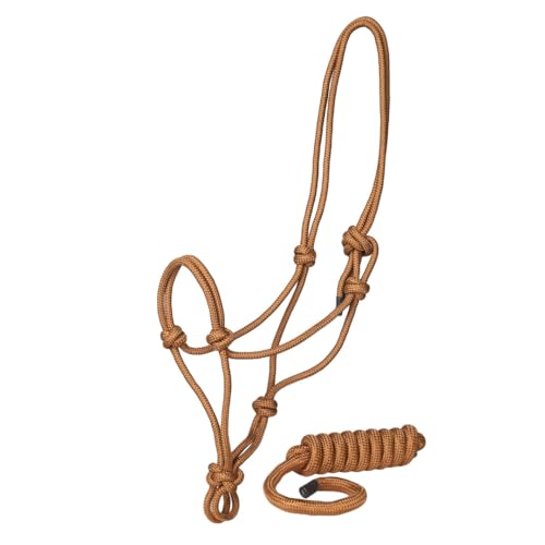 TuffRider Rugged Rope Halter with Matching 6 Foot Lead - color: Brown