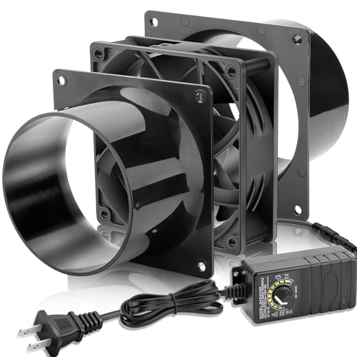 120mm x 38mm 4 Inch Duct Booster Small 12V Exhaust Fan with AC Variable Controller for DIY Paint/Dryer/Smoker/Growtent/3D Laser/Solder Fume Extractor-D1238 - size: 12038