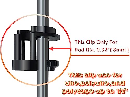 PK35 Pigtail Step-in Posts for Electric Fences, Rod Diameter 0.32 inch (8mm) x 41inch Height with 70 Extra insulators that can Clip onto The Posts - style: 35 Posts + 70 Clips