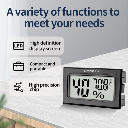 Humidity Meter Hygrometer Room Thermometer Indoor Digital Temperature and Humidity Monitor Mini Hygrometer Thermometer for House Office Home Garden and Cellar, 6 Pack - style: Style B-Black-6pcs