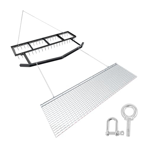 VEVOR Drag Harrow, 6 ft Tow-Behind Driveway Grader with Chain Harrow, Adjustable Width & 80lbs Load Capacity, Heavy Duty Lawn Leveling Rake, Fits ATVs UTVs Tractors, for Gravel Driveway Field - size: Set of (6x1.6ft + 6x1.5ft)