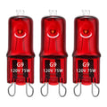 3 Pack Replacement G9 Infrared Heat Lamp for Chickens, Tiny Red Bulbs Beads (75 Watt)