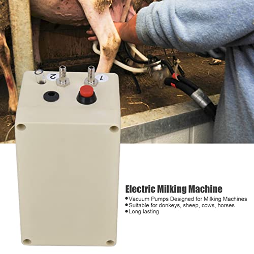 Milking Vacuum Pump, 48W Easy Installation Pulsation Milking Machine Plug and Play Transparent Nozzle Electric Milking Vacuum Pump for Livestock Products Processing (US Plug)