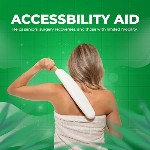 GranNaturals Lotion Applicator for your Back, Feet, and Legs - Sunscreen Applicator - Long Curved Easy Reach Body Brush for Suntan, Sunless Self-Tanning, Skin Cream, Acne, Body Wash - Elderly Aid