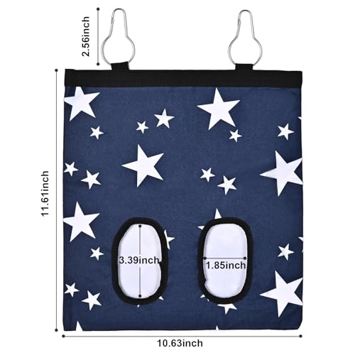 Upgraded Rabbits Hay Feeder Bag for Bunny, Guinea Pigs, Chinchillas - Hanging Washable 2-Hole Hay Dispenser with 600D Oxford Fabric, Small Animal Cage Accessories (Blue Star) - color: Blue Star