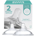 Mason Bottle Slow Flow Nipples (0–3 Months) – Silicone Baby Bottle Nipples, Fits Any Regular-Mouth Mason Jars – Wide Natural Shape, BPA-Free, Non-Toxic, Made in USA (2-Pack) | 0–3 Months Baby Bottle Anti-colic Silicone Nipples, Fits Any Regular Mouth Maso