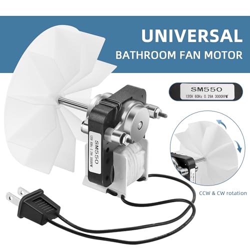 【Upgraded 100% Copper】 SM550 Bathroom Exhaust Fan Motor Compatible with Nu-Tone Br-oan Vent Fan, Replaces EM550 C01575 C65878 EM750 65100 VFM100, Bathroom Fan Motor by Fetechmate