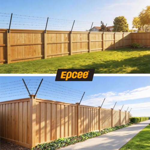 8-Pack Angle 25° Fence Post Extender, 40" Fence Barbed Wire Extend Arm，for Outdoor Fences to Increase Height, Protect Privacy and Pets Jumping Off (8, 40in-25°Angles - Wood Post) - size: 40in-25°Angles - Wood Post