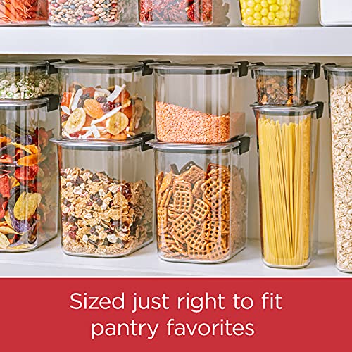 Rubbermaid Brilliance 16-Cup Airtight Food Storage Container with Lid Clear/Grey - optimal for pantry organization flour sugar and food storage - size: 16 Cup
