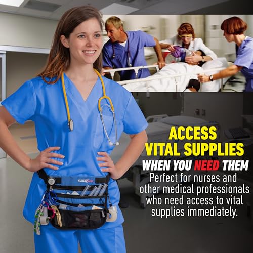 Kangapak Nurse Fanny Pack Multi Compartment Waist Organizer Tool Bag for Students, Practitioners & Medical Professionals - color: Ocean Blue