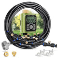 HOMENOTE Misting Cooling System with Timer, 59FT Misting Hose | 20 Brass Nozzles, 3/4" Brass Adapter, Water Timer with Mist Mode & Irrigation Mode, For Patio Cooling and Garden Watering - size: 59FT / 18M