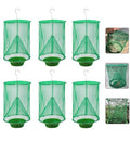 6 Pack Ranch Fly Trap, 2026 New Hanging Fly Catcher, The Most Effective Trap Ever Made with Pots, Cage Catcher for Indoor and Outdoor, Family Farms, Park, Restaurants, Green