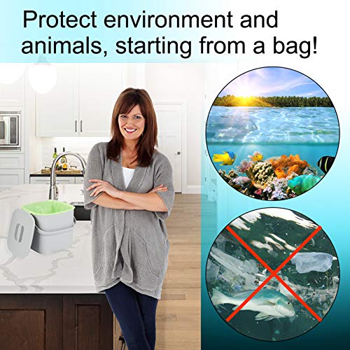 Food waste bags of biodegradable plastic for household use 4-5 Gallon, 100 Odorless 20% Extra Thick, Extra Strong, Durable, Non-Leaking, Recyclable (Green, 20 Liter)
